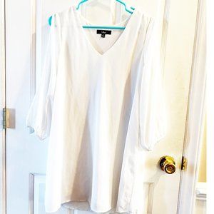 Lulus Small Shifting Dears Ivory White Long Sleeve Mini Dress